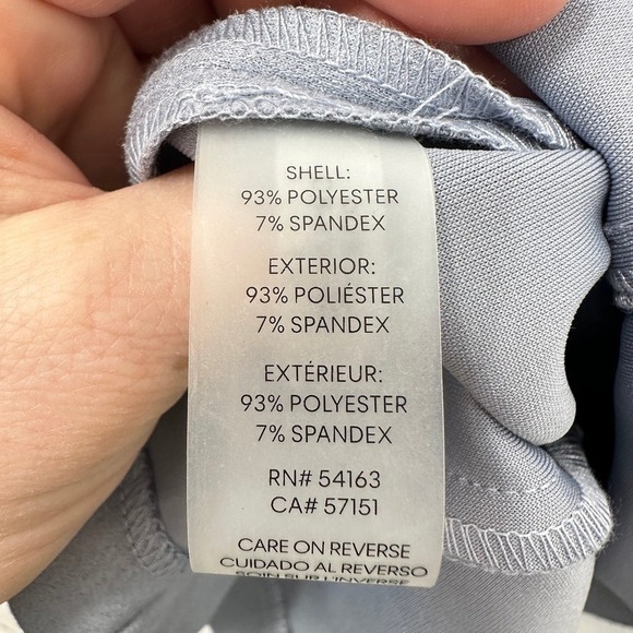 Calvin Klein Sleeveless Sheath Dress Blue Faux Suede Draped Front Size 12 Career - Picture 7 of 8